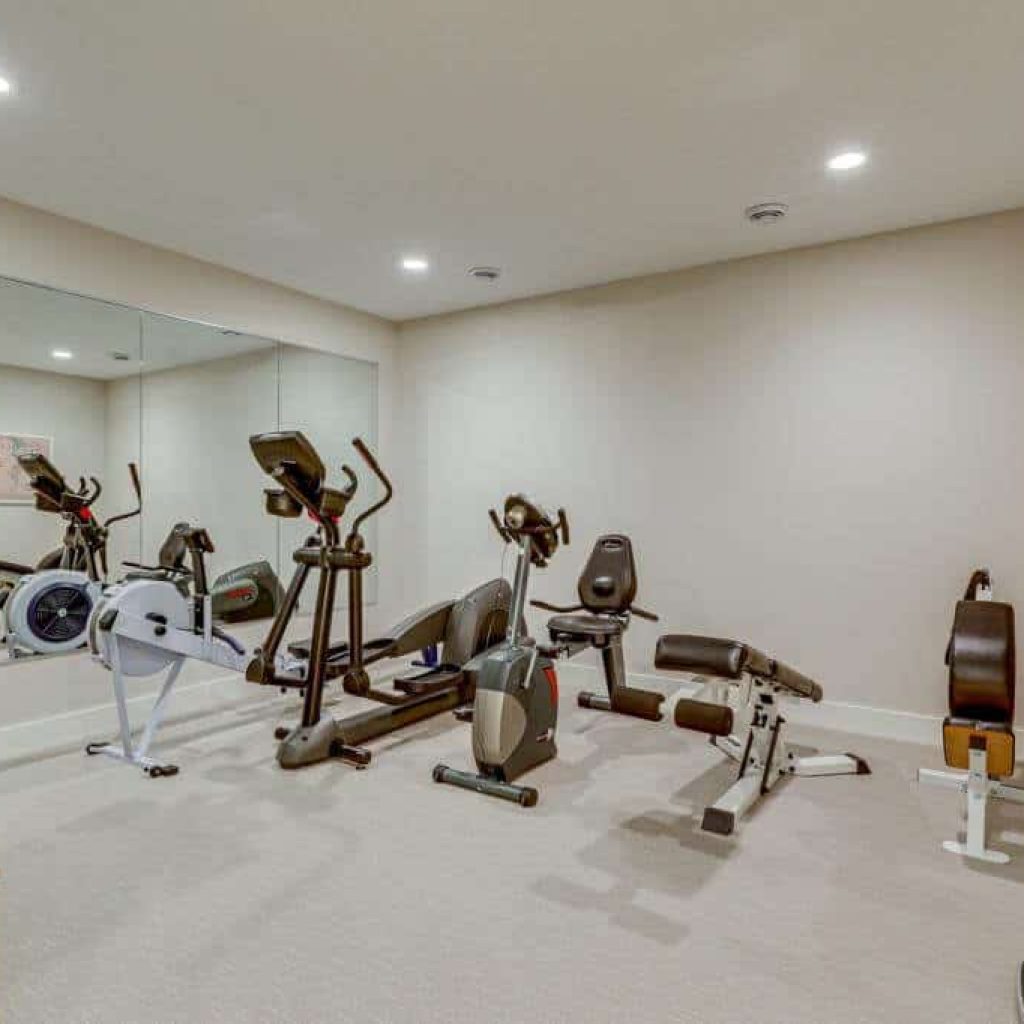 exercise room lower level new home