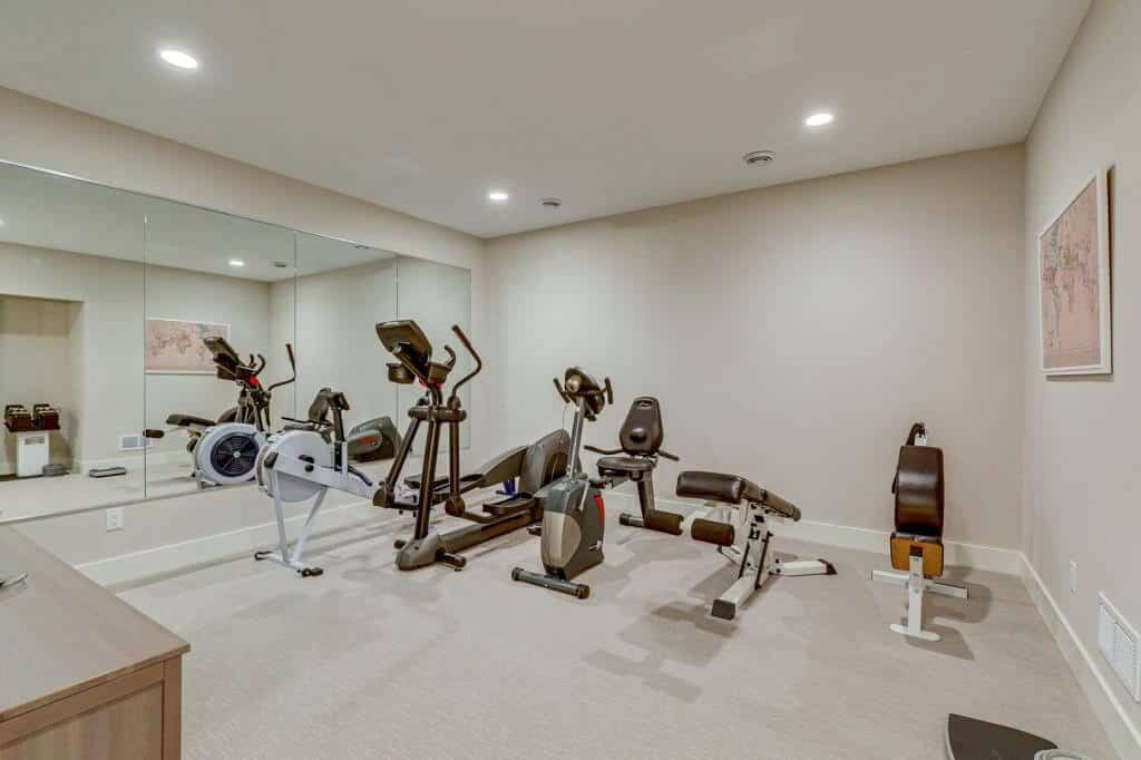exercise room lower level new home