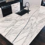 White Macaubus Quartzite countertop from Down Leahs Lane countertop reference guide